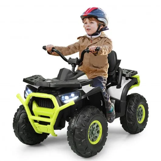 12 V Kids Electric 4-Wheeler ATV Quad with MP3 and LED Lights-White