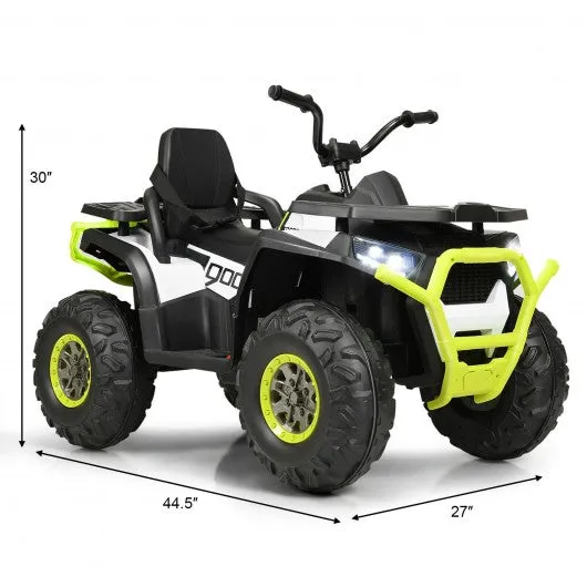 12 V Kids Electric 4-Wheeler ATV Quad with MP3 and LED Lights-White