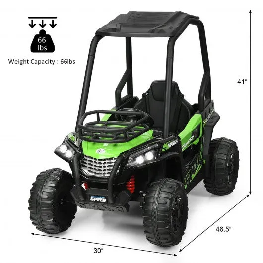 12V Kids RC Electric Ride On Off-Road UTV Truck with MP3 and Light-Green