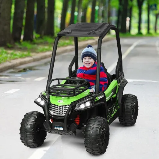 12V Kids RC Electric Ride On Off-Road UTV Truck with MP3 and Light-Green