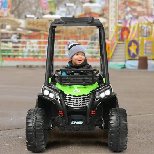 12V Kids RC Electric Ride On Off-Road UTV Truck with MP3 and Light-Green