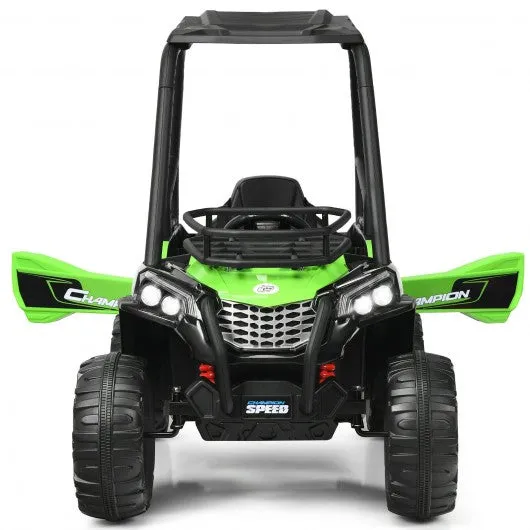 12V Kids RC Electric Ride On Off-Road UTV Truck with MP3 and Light-Green