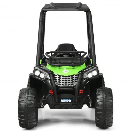 12V Kids RC Electric Ride On Off-Road UTV Truck with MP3 and Light-Green