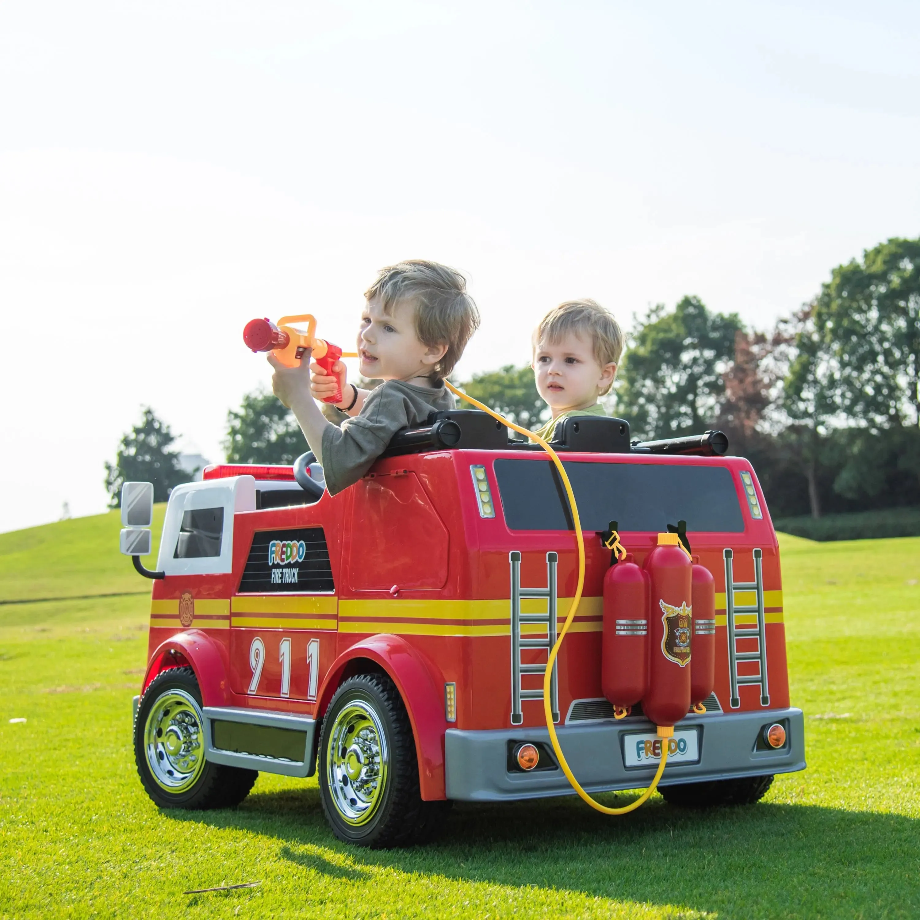 24V Freddo Fire Truck 2-Seater Ride on