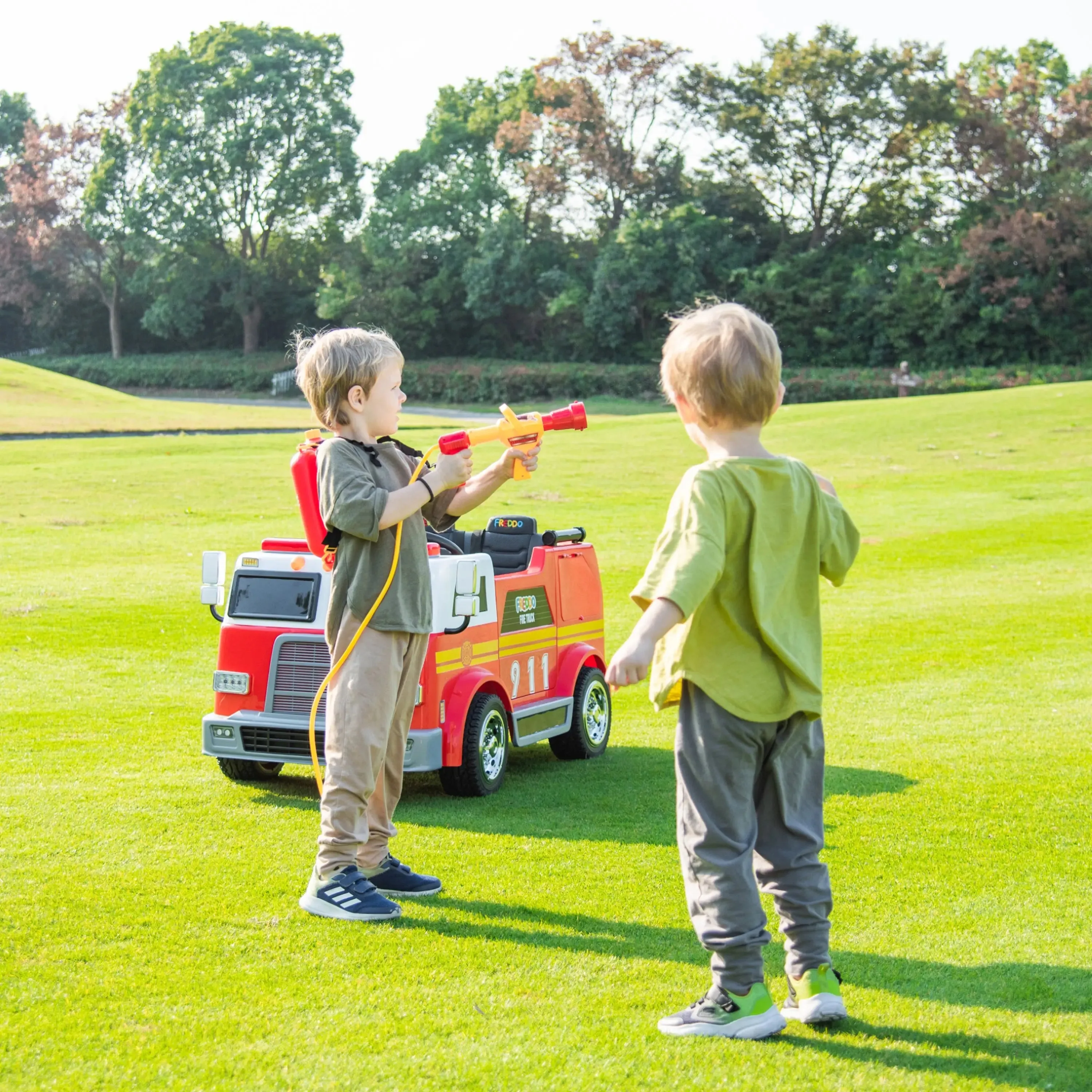 24V Freddo Fire Truck 2-Seater Ride on