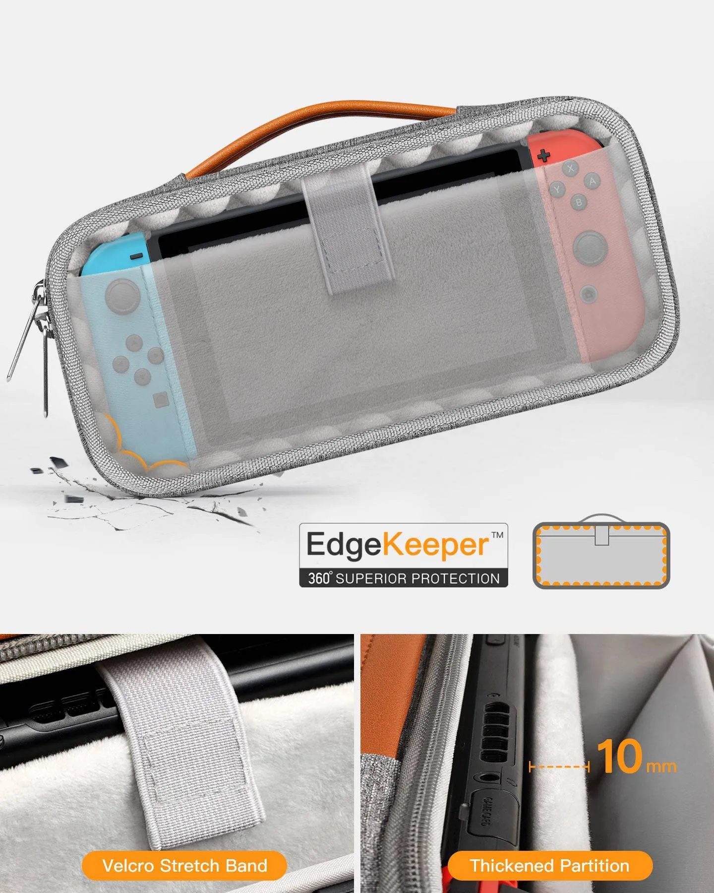 360° Protective Storage Organizer Carrying Case for Nintendo Switch, AB03003