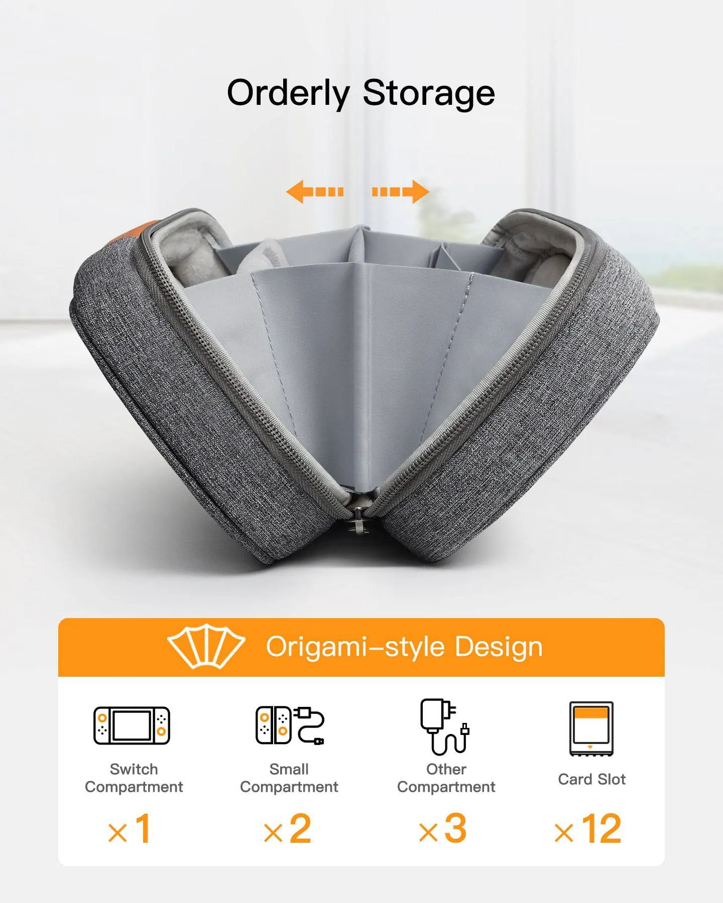 360° Protective Storage Organizer Carrying Case for Nintendo Switch, AB03003