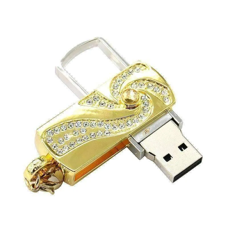 8G Swirling Crystal Encrusted USB Flash Drive Memory Stick