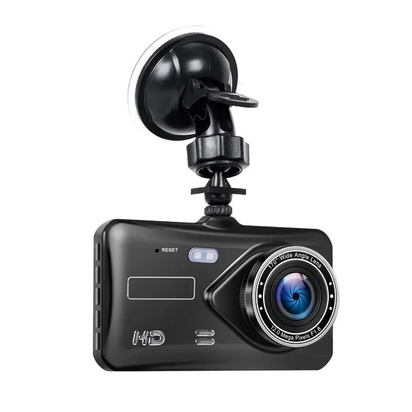 A6T 4-Inch 170° Wide Angle Full HD 1080P Car DVR Dual Lens Dash Cam Rear View Camera Video Recorder with Touch Screen