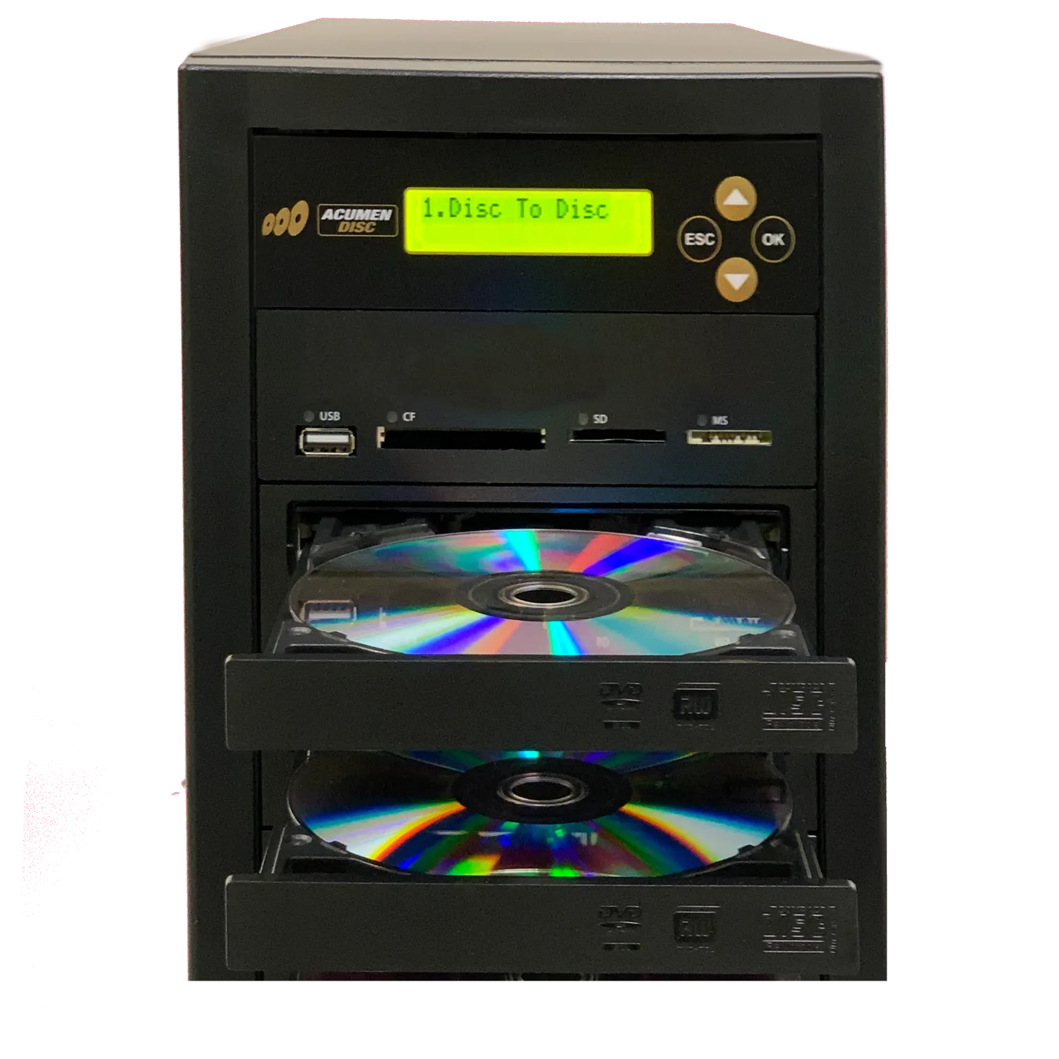 Acumen Disc 1 to 1 Blu-Ray Multimedia Backup Duplicator - Flash Media (CF / SD / USB / MMS) to Discs (BD/DVD) Copier Tower System (AD01-MMPBD)