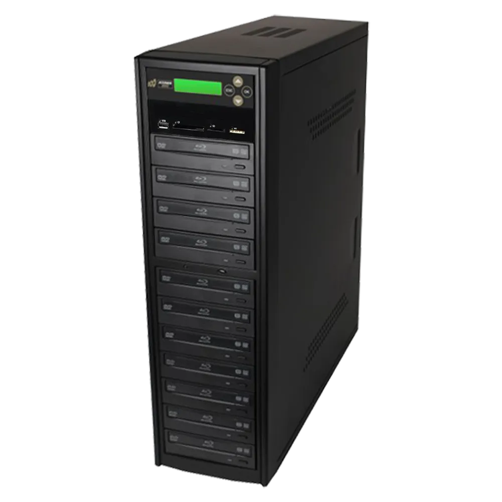 Acumen Disc 1 to 10 Blu-Ray Multimedia Backup Duplicator - Flash Media (CF / SD / USB / MMS) to Multiple Discs (BD/DVD) Copier Tower System (AD10-MMBD)