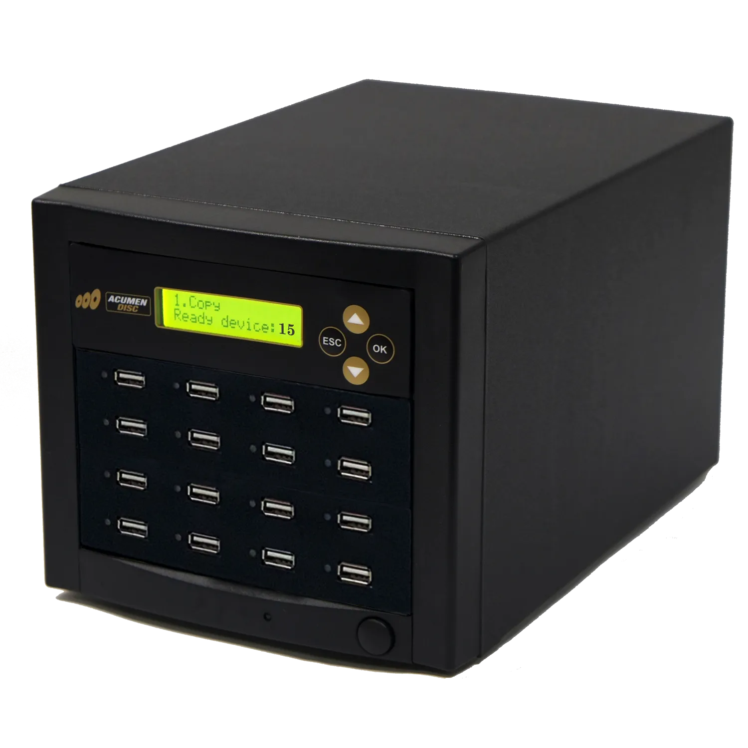 Acumen Disc 1 to 15 USB Drive Duplicator - Multiple Flash Memory Copier / SSD / External Hard Drive Clone (Up to 35mbps) & Sanitizer (DoD Compliant) - AD15-USB