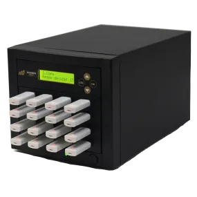 Acumen Disc 1 to 15 USB Drive Duplicator - Multiple Flash Memory Copier / SSD / External Hard Drive Clone (Up to 35mbps) & Sanitizer (DoD Compliant) - AD15-USB