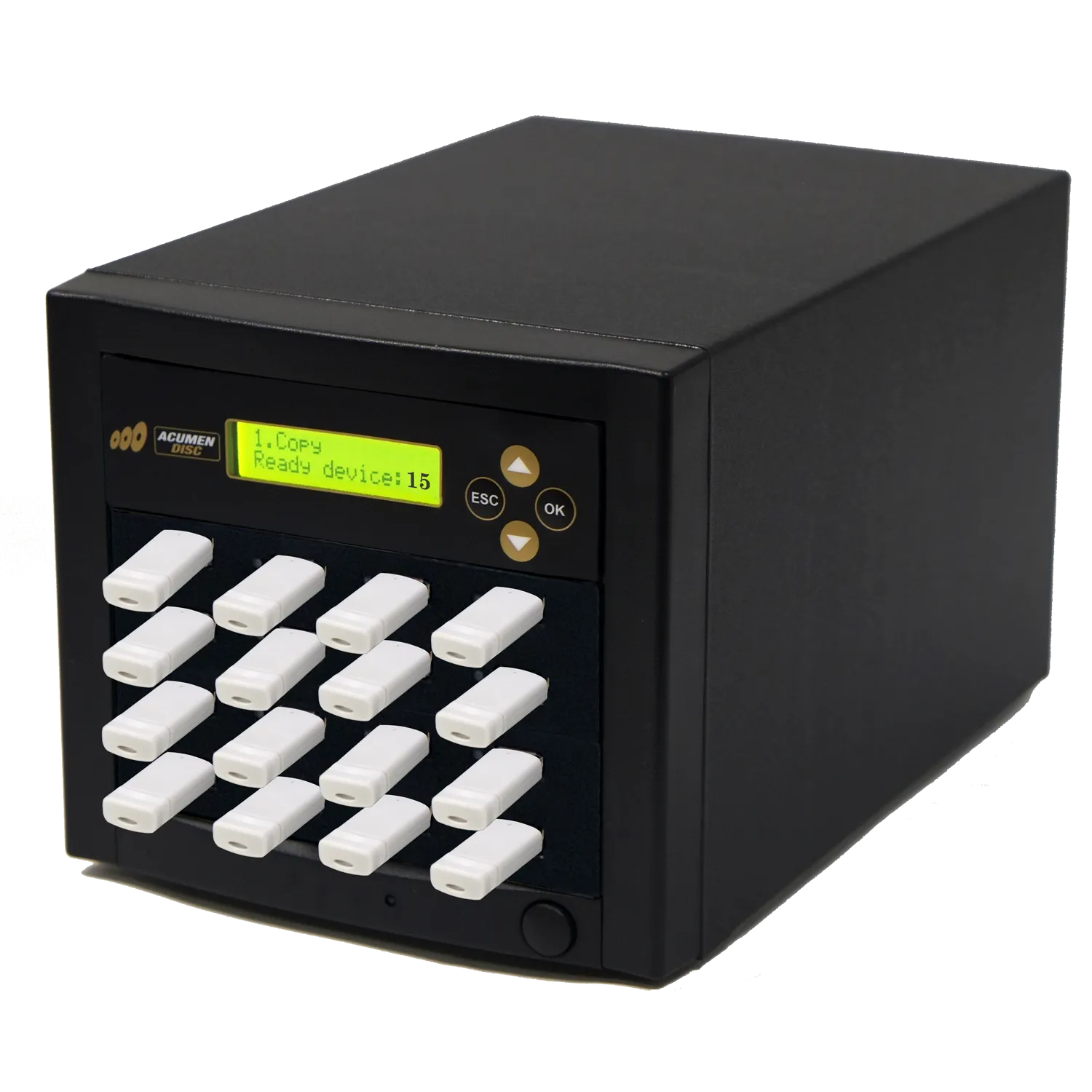 Acumen Disc 1 to 15 USB Drive Duplicator - Multiple Flash Memory Copier / SSD / External Hard Drive Clone (Up to 35mbps) & Sanitizer (DoD Compliant) - AD15-USB