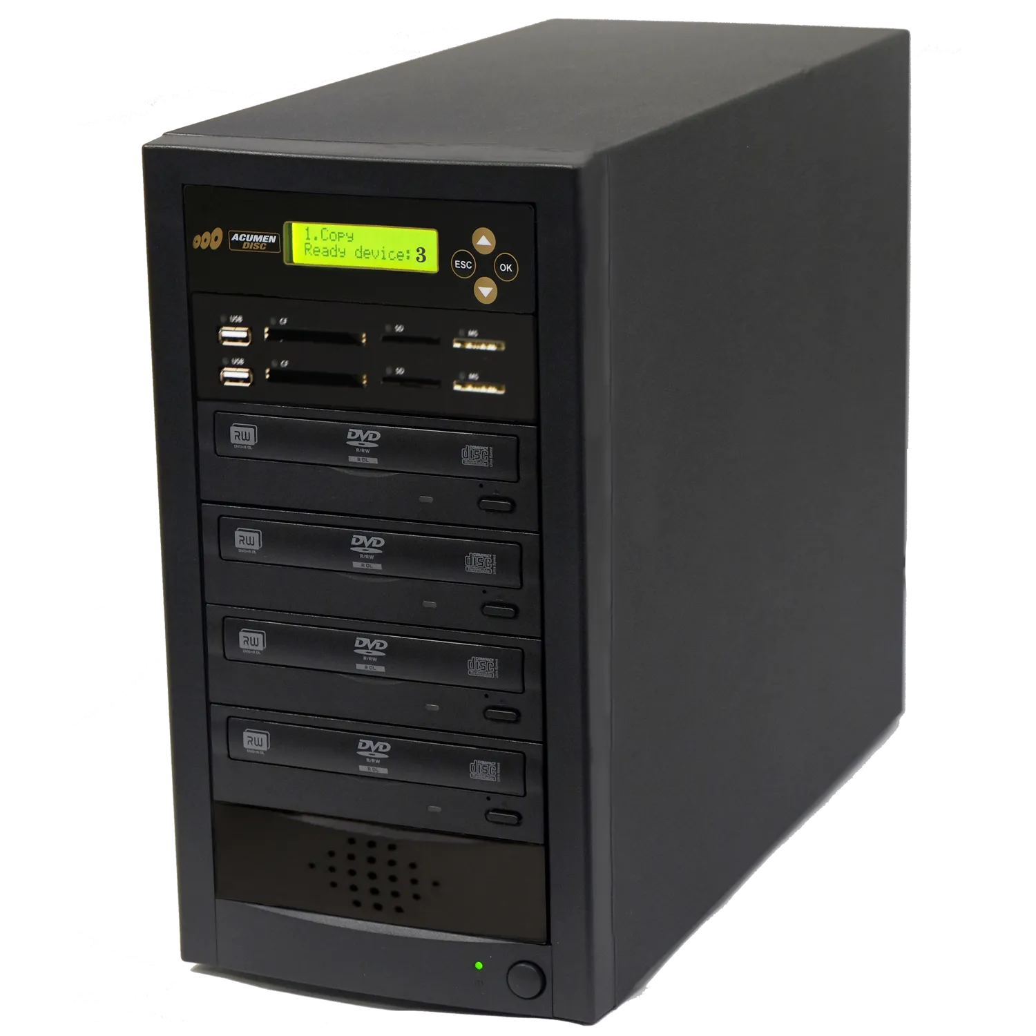 Acumen Disc 1 to 3 CrossOver Media & DVD Duplicator - Bi-Directional Multimedia Flash Memory Back-Up (CF SD MS USB) & Multiple Discs Copier (AD03-MMP)