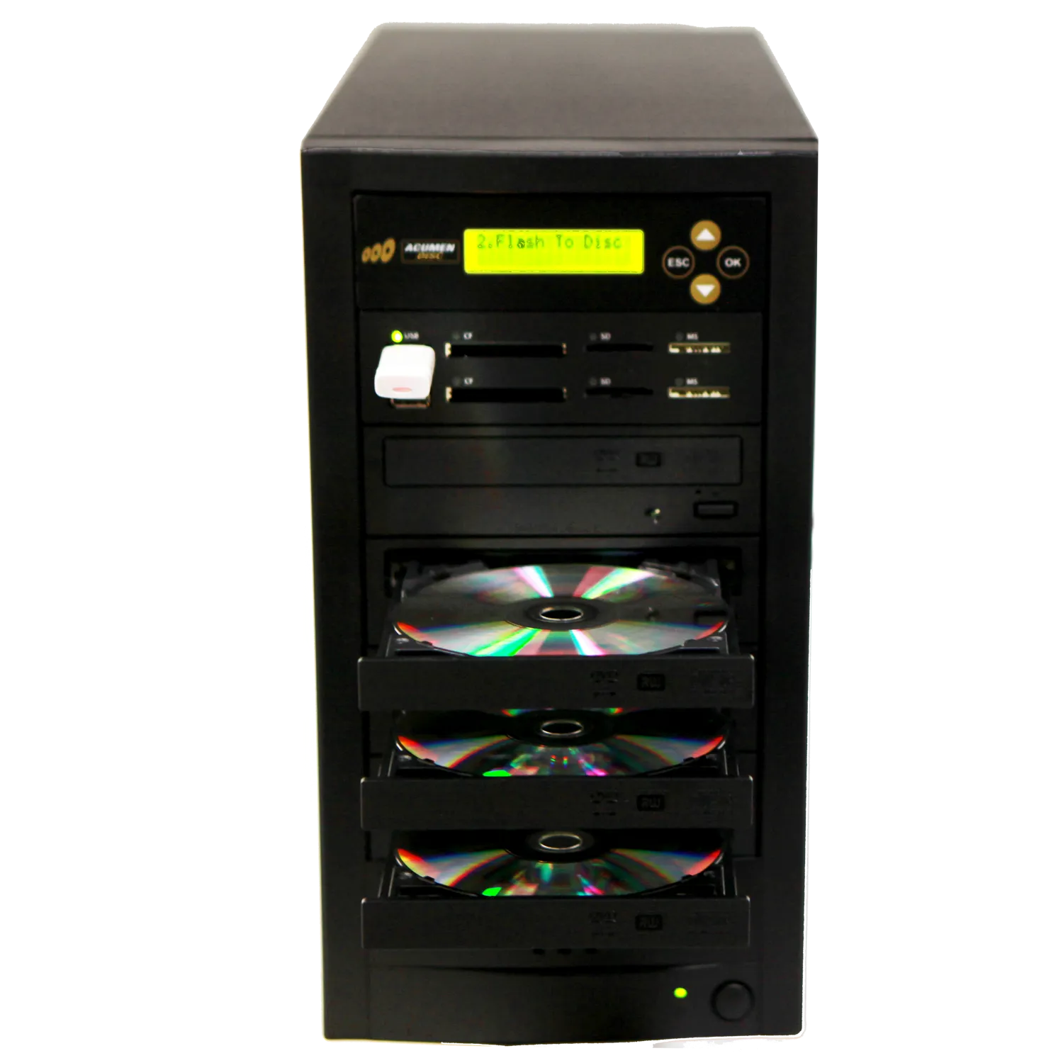 Acumen Disc 1 to 3 CrossOver Media & DVD Duplicator - Bi-Directional Multimedia Flash Memory Back-Up (CF SD MS USB) & Multiple Discs Copier (AD03-MMP)