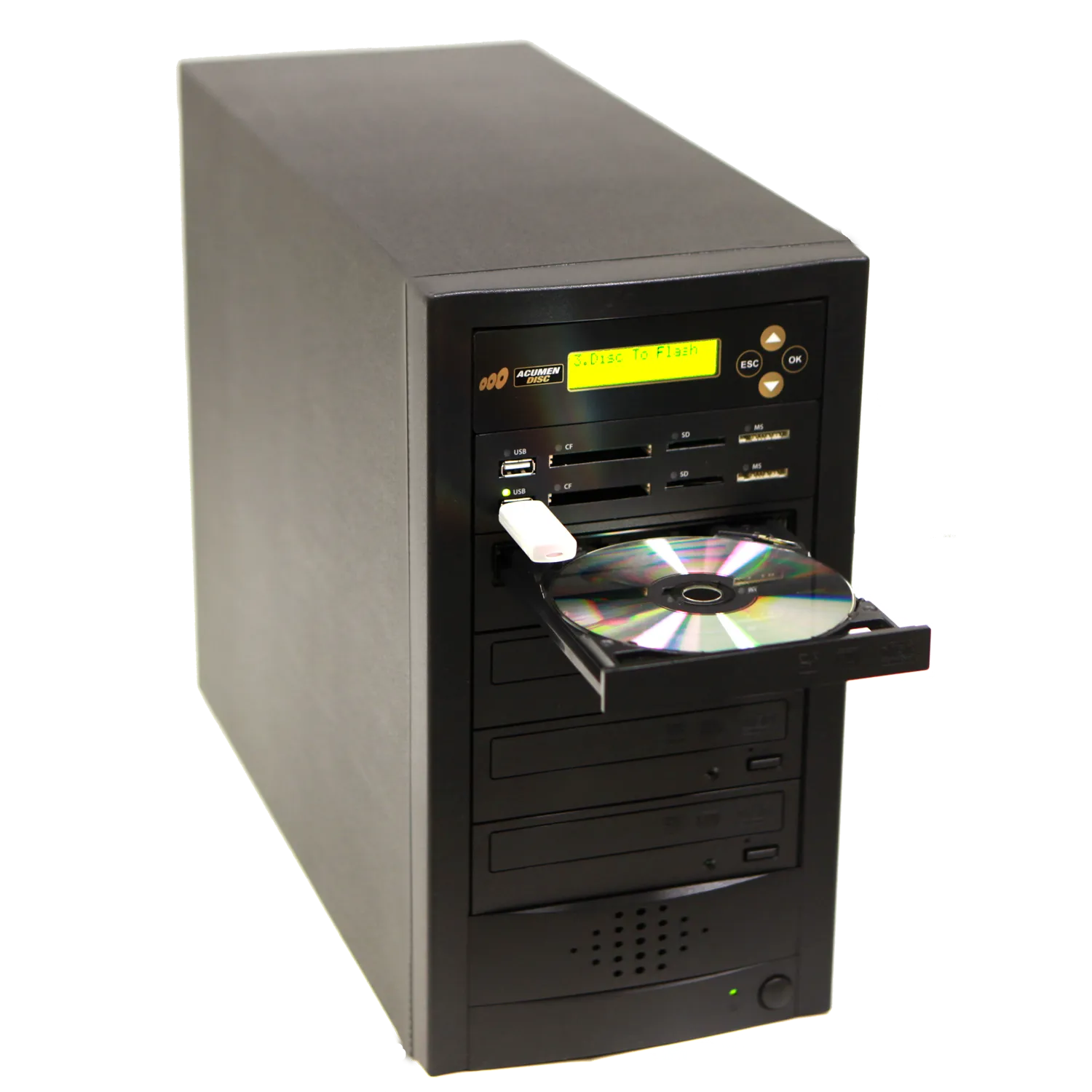 Acumen Disc 1 to 3 CrossOver Media & DVD Duplicator - Bi-Directional Multimedia Flash Memory Back-Up (CF SD MS USB) & Multiple Discs Copier (AD03-MMP)