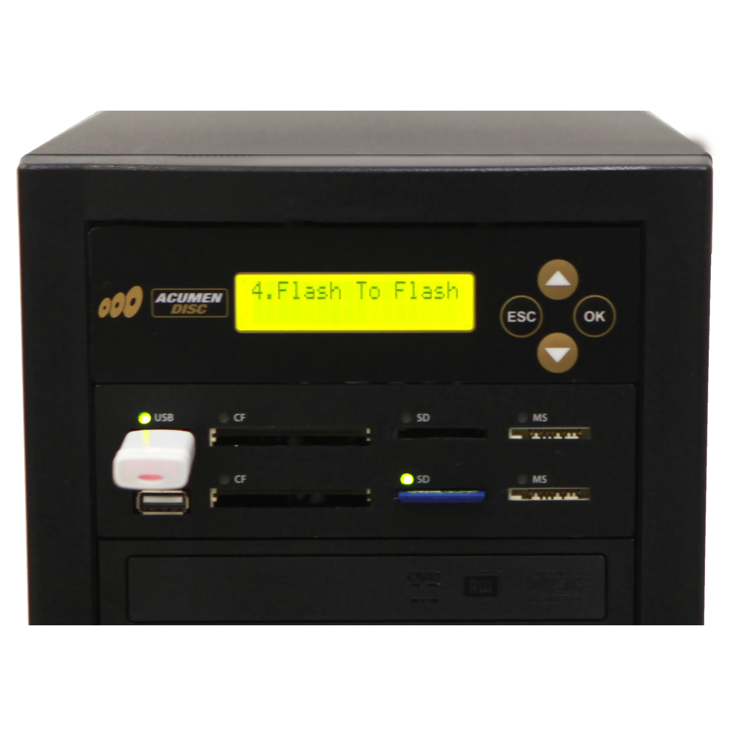 Acumen Disc 1 to 3 CrossOver Media & DVD Duplicator - Bi-Directional Multimedia Flash Memory Back-Up (CF SD MS USB) & Multiple Discs Copier (AD03-MMP)