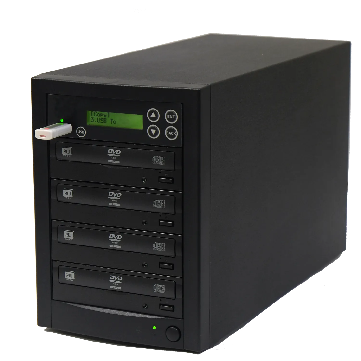 Acumen Disc USB to 3 Disc Duplicator - Flash Media / Disc to Multiple Discs (DVD/CD) Copier Tower System (AD03-USATA)