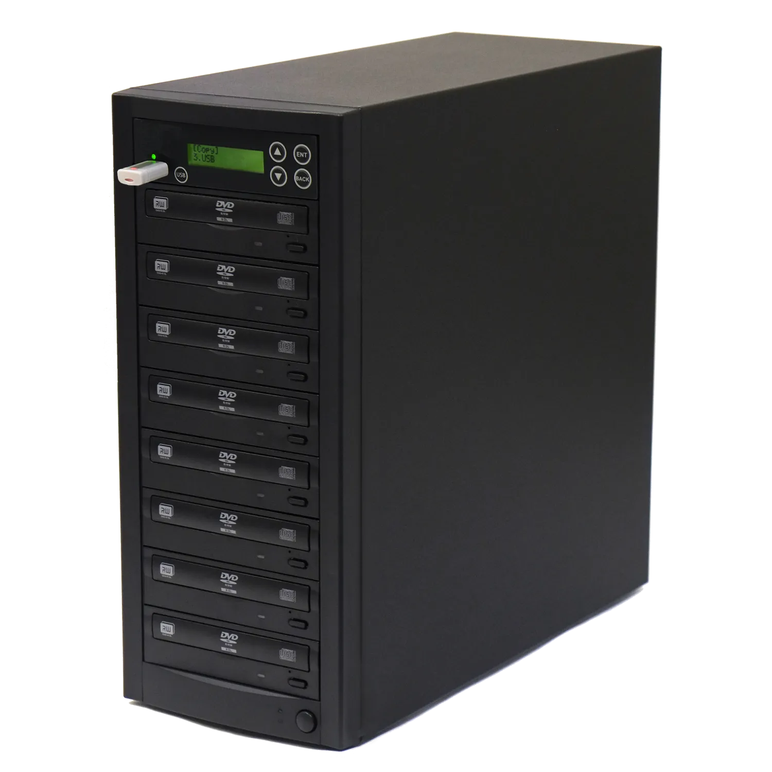 Acumen Disc USB to 7 Disc Duplicator - Flash Media / Disc to Multiple Discs (DVD/CD) Copier Tower System (AD07-USATA)