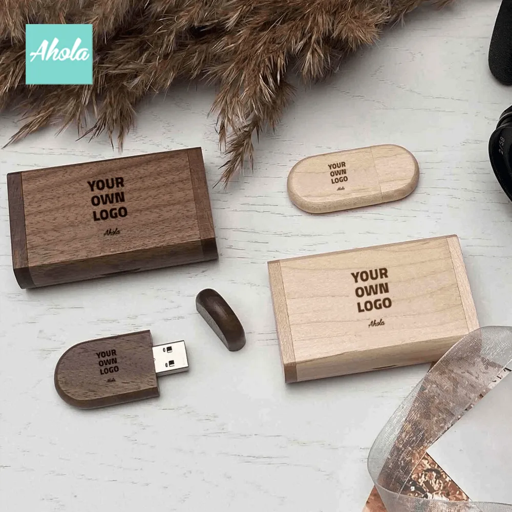 【ADD YOUR OWN LOGO】Laser Engraved Wooden Box USB drive 激光刻字木盒USB手指