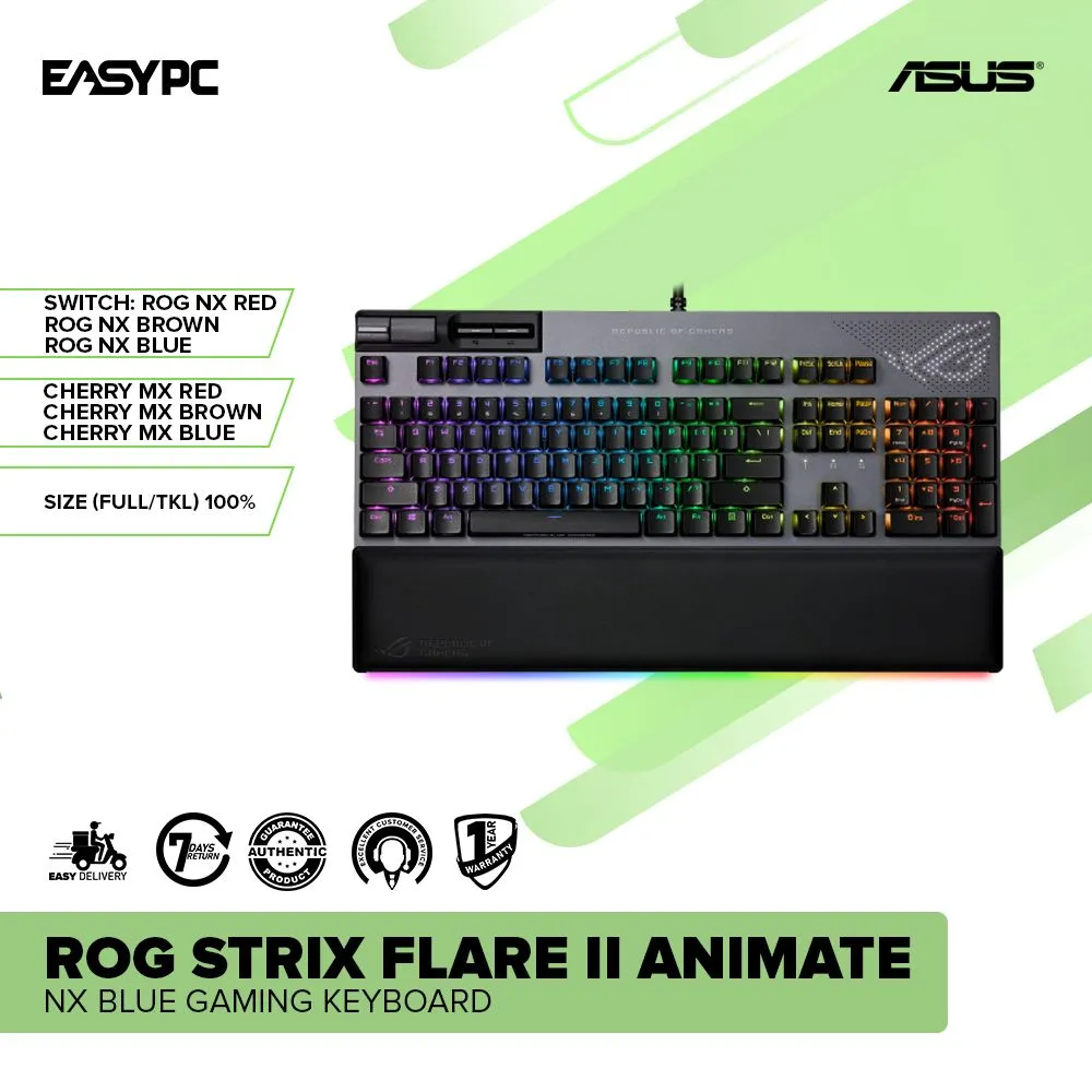 Asus ROG Strix Flare II Animate NX Blue Gaming Keyboard