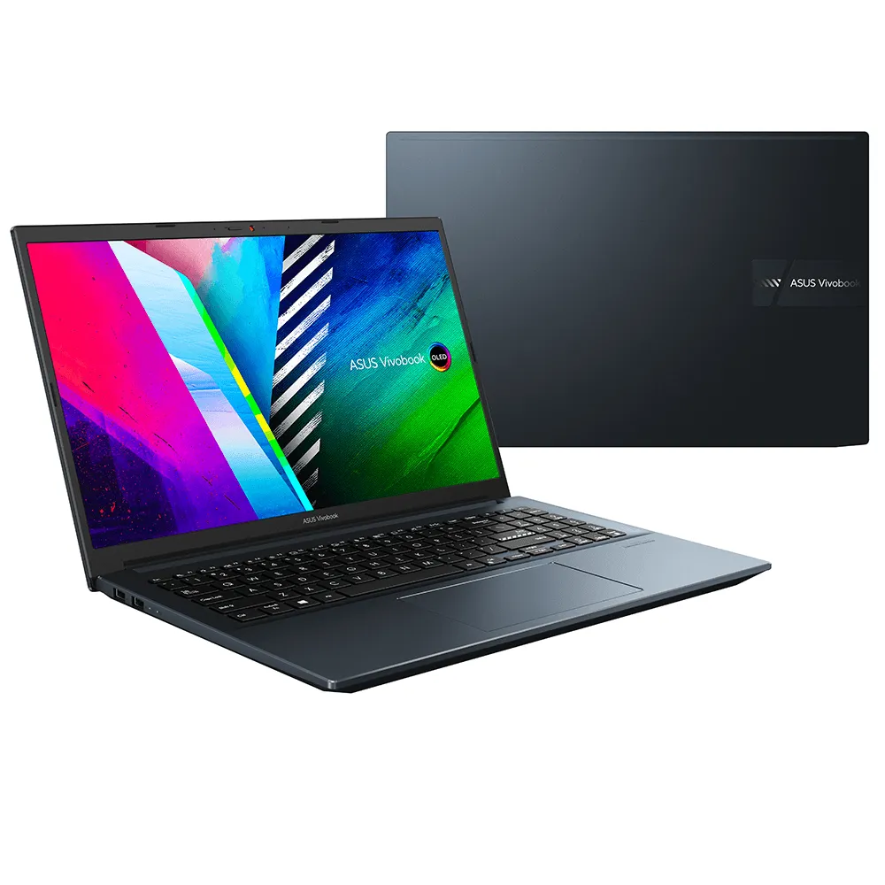 Asus VivoBook Pro 15 D3500QC-OLED007W Laptop (AMD Ryzen 7-5800H - 16GB Ram - M.2 NVMe 512GB - Nvidia RTX 3050 4GB - 15.6 Inch OLED FHD - Win11) - Quiet Blue