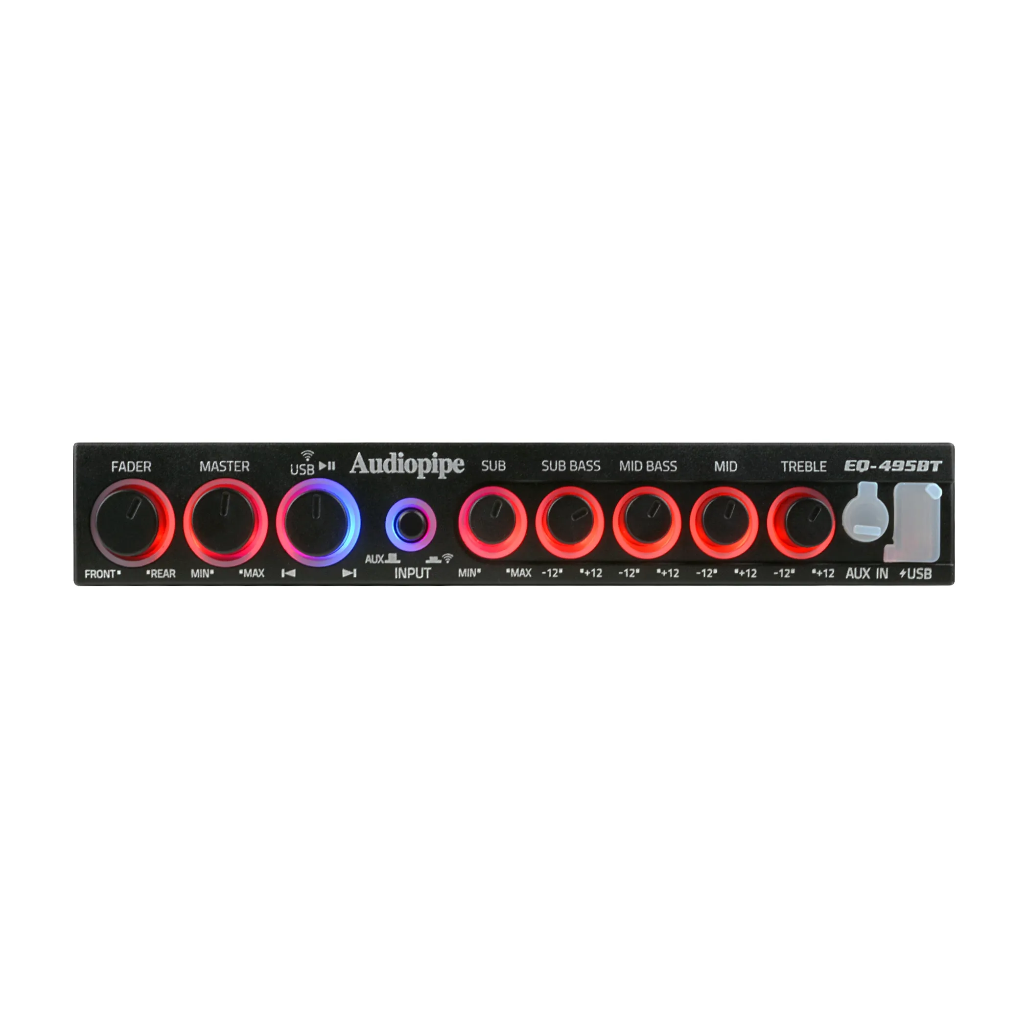 Audiopipe 4 Band Wireless Streaming Graphic Equalizer with USB and AUX (EQ-495BT)