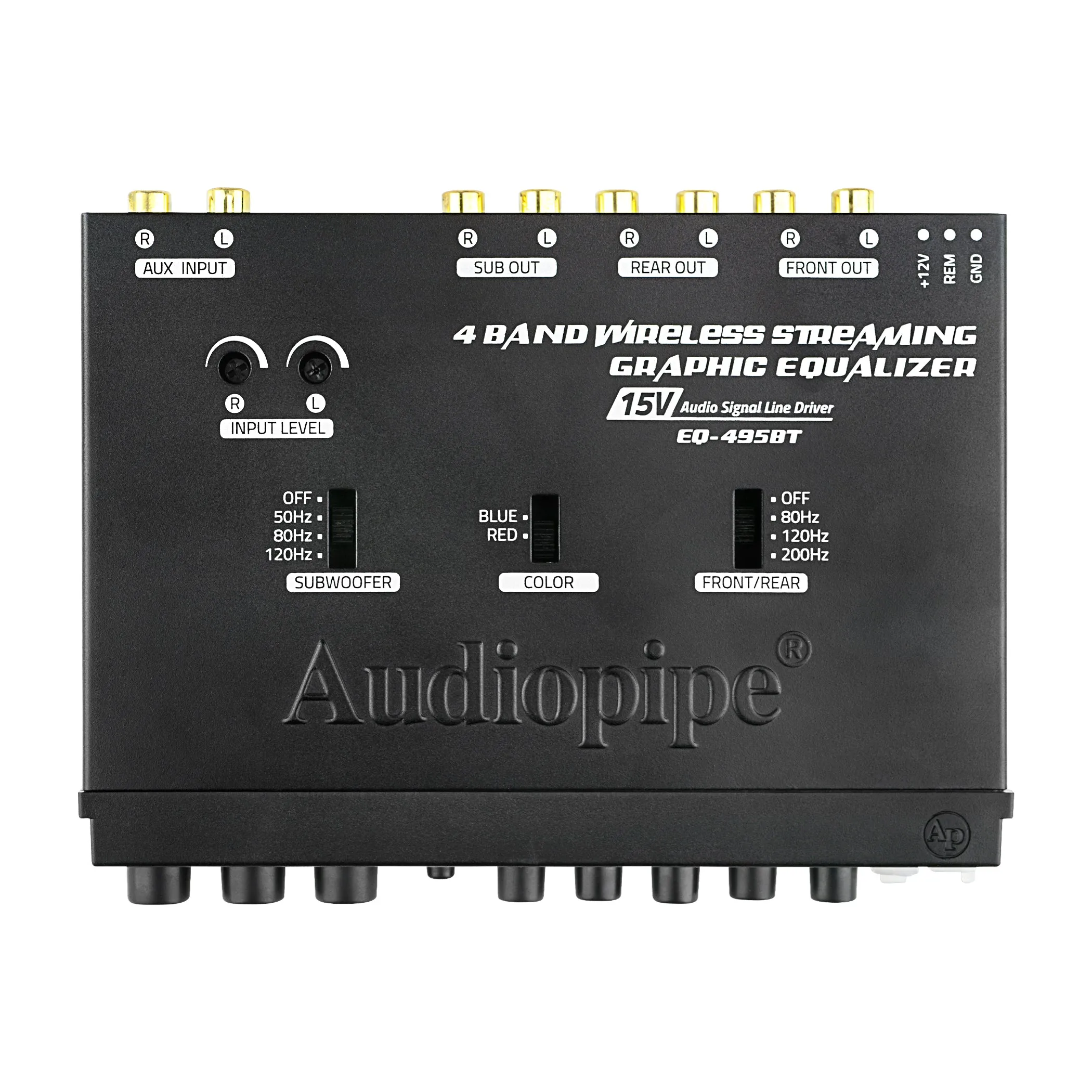 Audiopipe 4 Band Wireless Streaming Graphic Equalizer with USB and AUX (EQ-495BT)