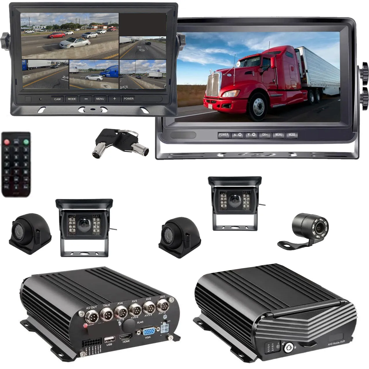 Black Box Fleet Dash Cam, 3-8 Cam MDVR System, 1080N, HDD Drive, GPS