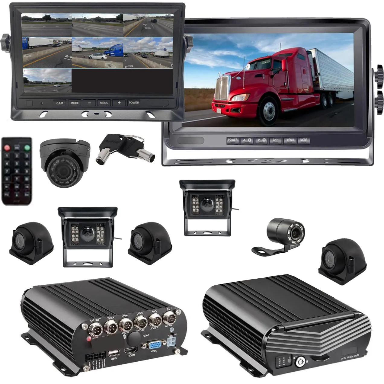 Black Box Fleet Dash Cam, 3-8 Cam MDVR System, 1080N, HDD Drive, GPS