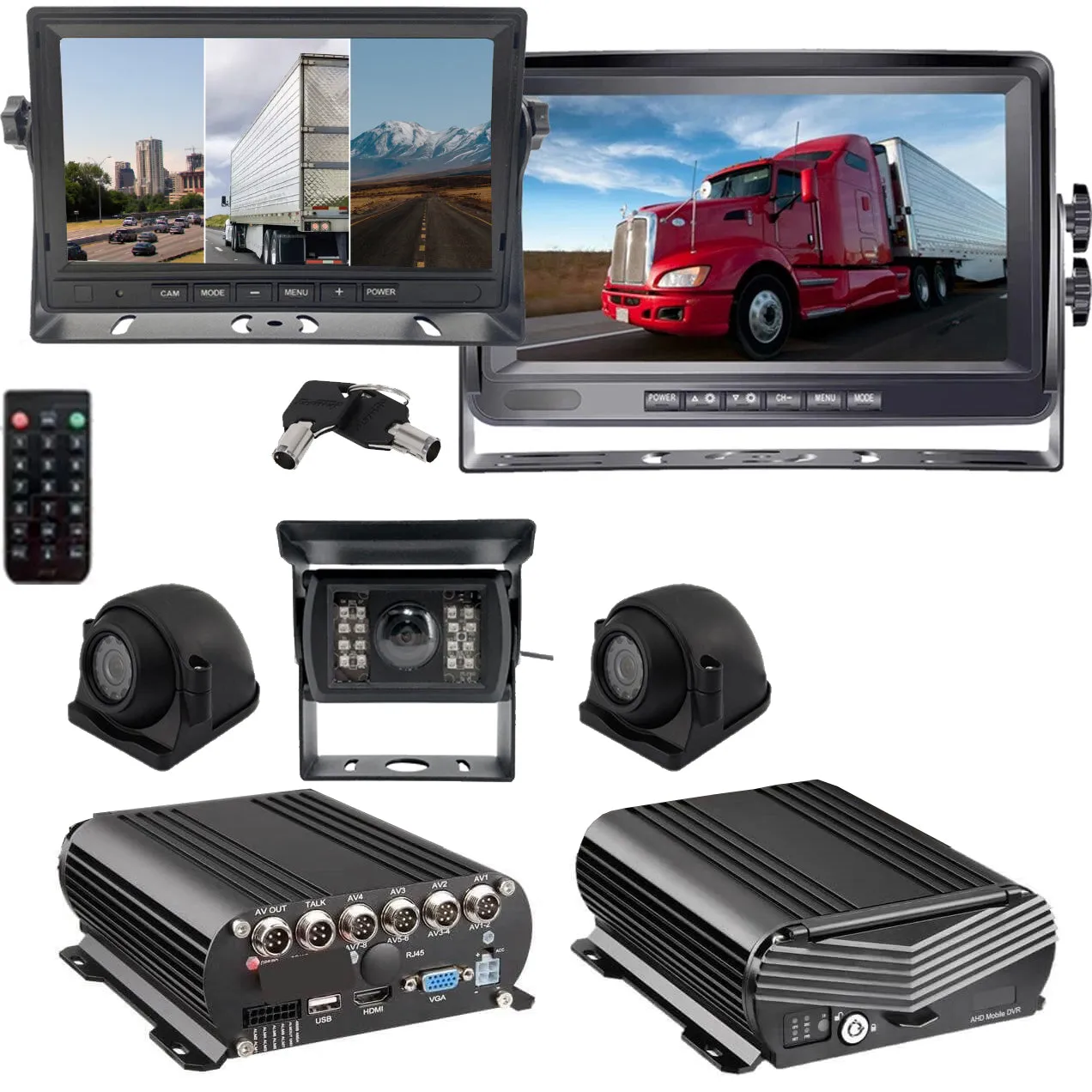 Black Box Fleet Dash Cam, 3-8 Cam MDVR System, 1080N, HDD Drive, GPS