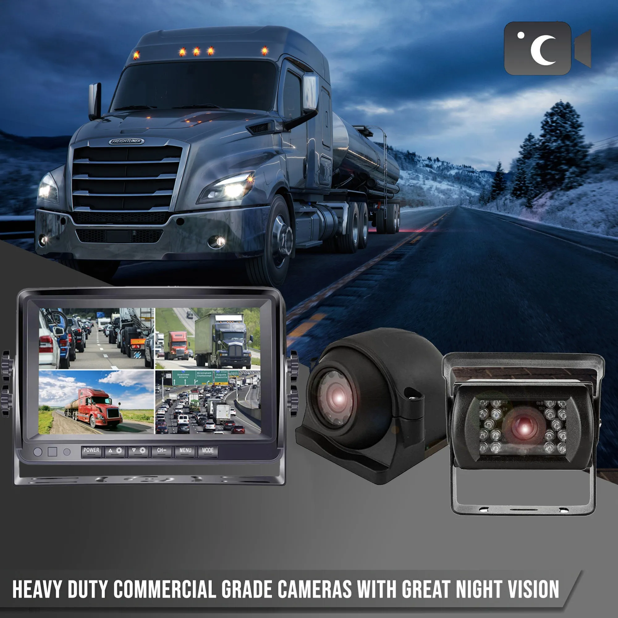 Black Box Fleet Dash Cam, 3-8 Cam MDVR System, 1080N, HDD Drive, GPS