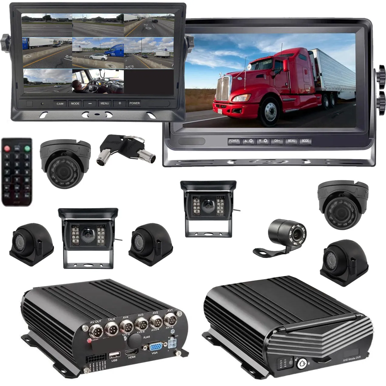 Black Box Fleet Dash Cam, 3-8 Cam MDVR System, 1080N, HDD Drive, GPS