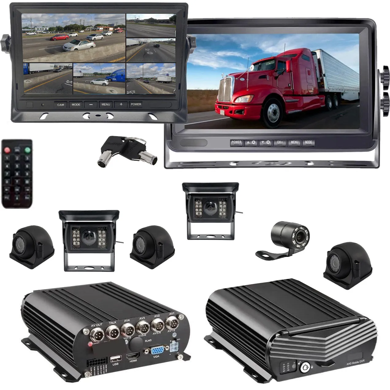 Black Box Fleet Dash Cam, 3-8 Cam MDVR System, 1080N, HDD Drive, GPS