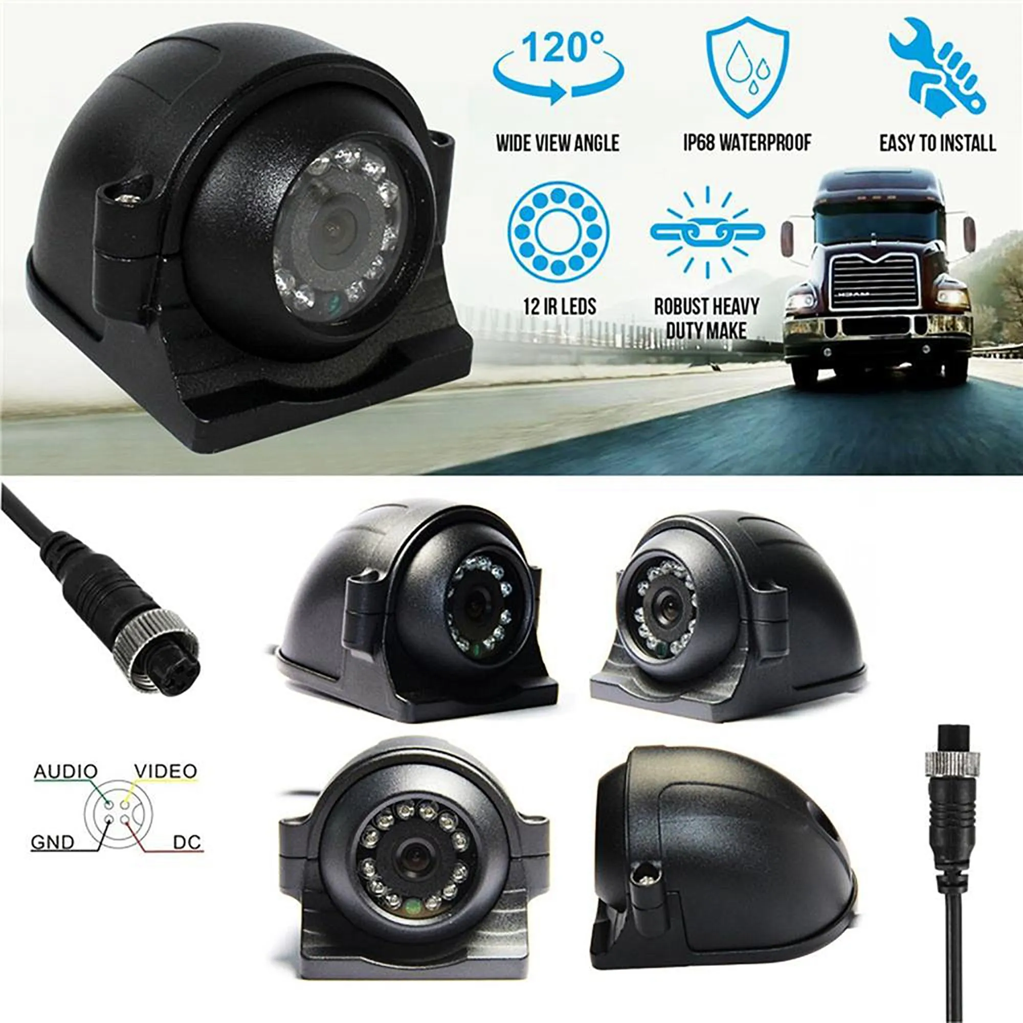 Black Box Fleet Dash Cam, 3-8 Cam MDVR System, 1080N, HDD Drive, GPS