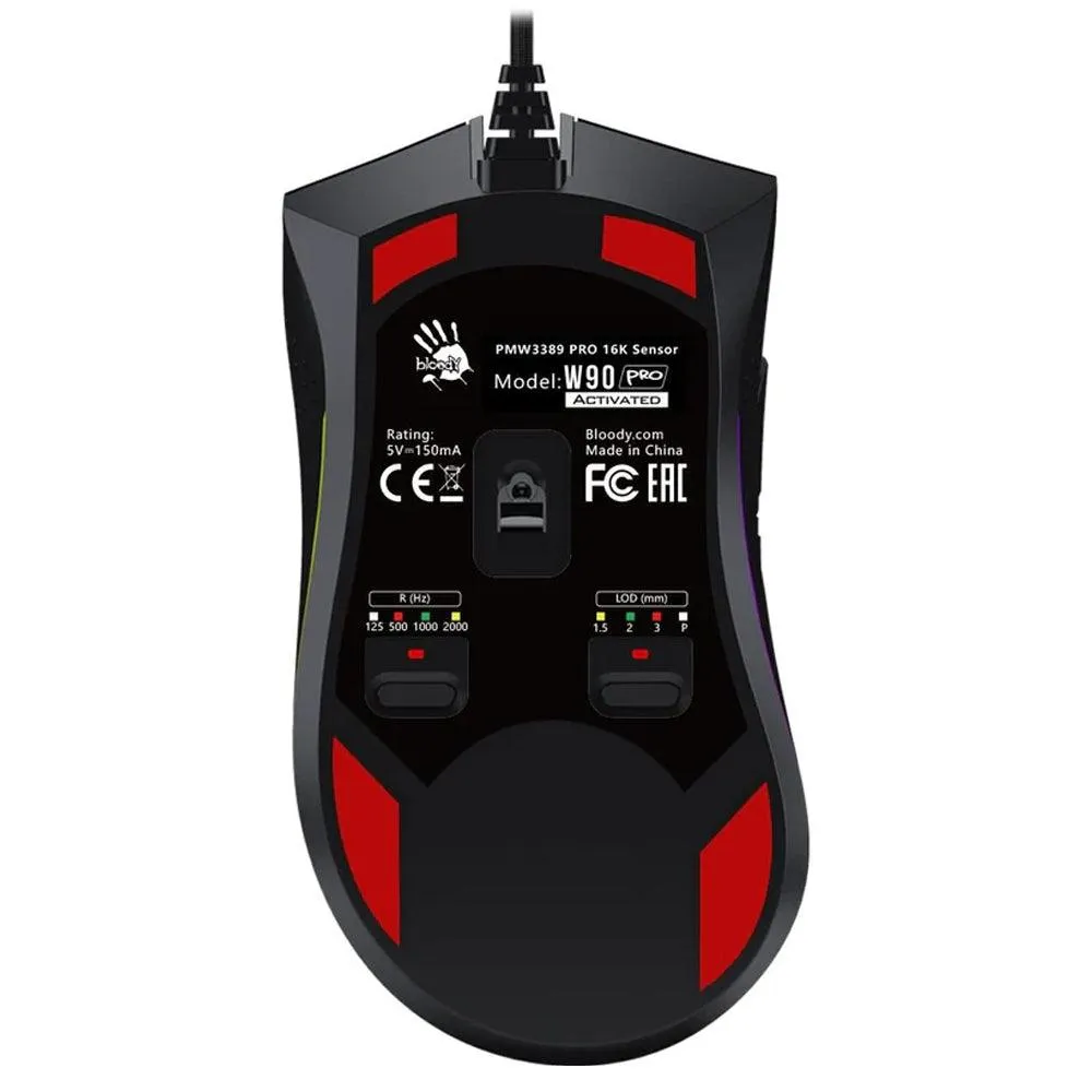 Bloody W90 Pro Wired RGB Gaming Mouse 16000Dpi