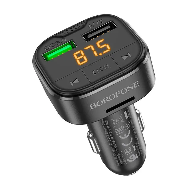 Borofone BC43 18w QC3.0 IN-Car Audio Wireless FM Transmitter