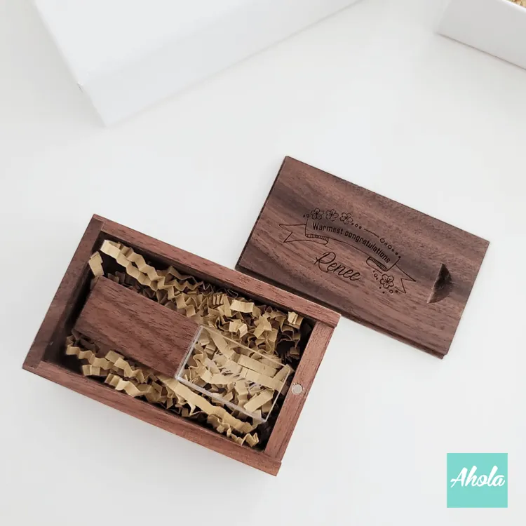 【Craftymoon】Laser Engraved Wooden Box USB drive 激光刻字木盒USB手指