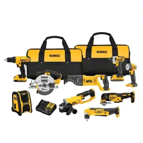 DeWALT DCK940D2 20V Li-Ion Drill Impact Circular Saw Grinder 9 Tool Combo Kit