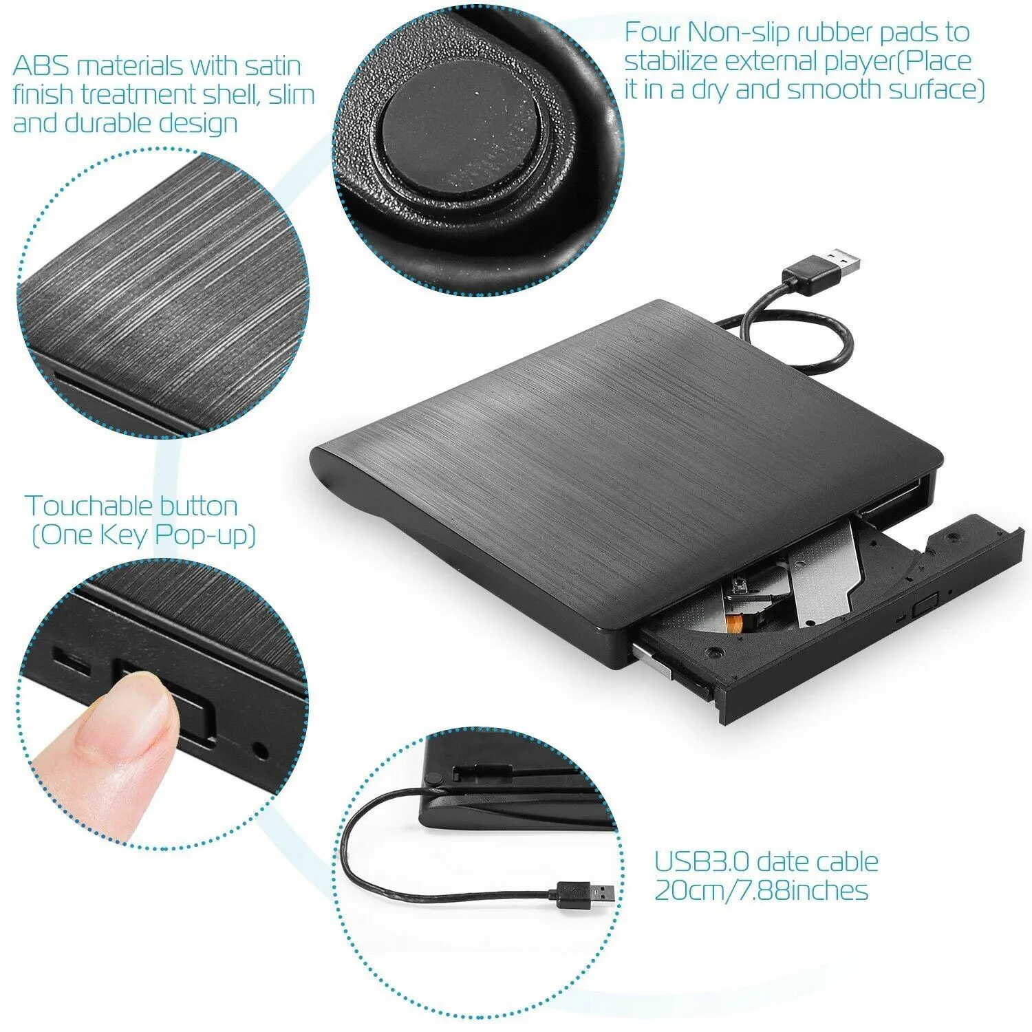 External CD DVD Drive USB 3.0 Slim