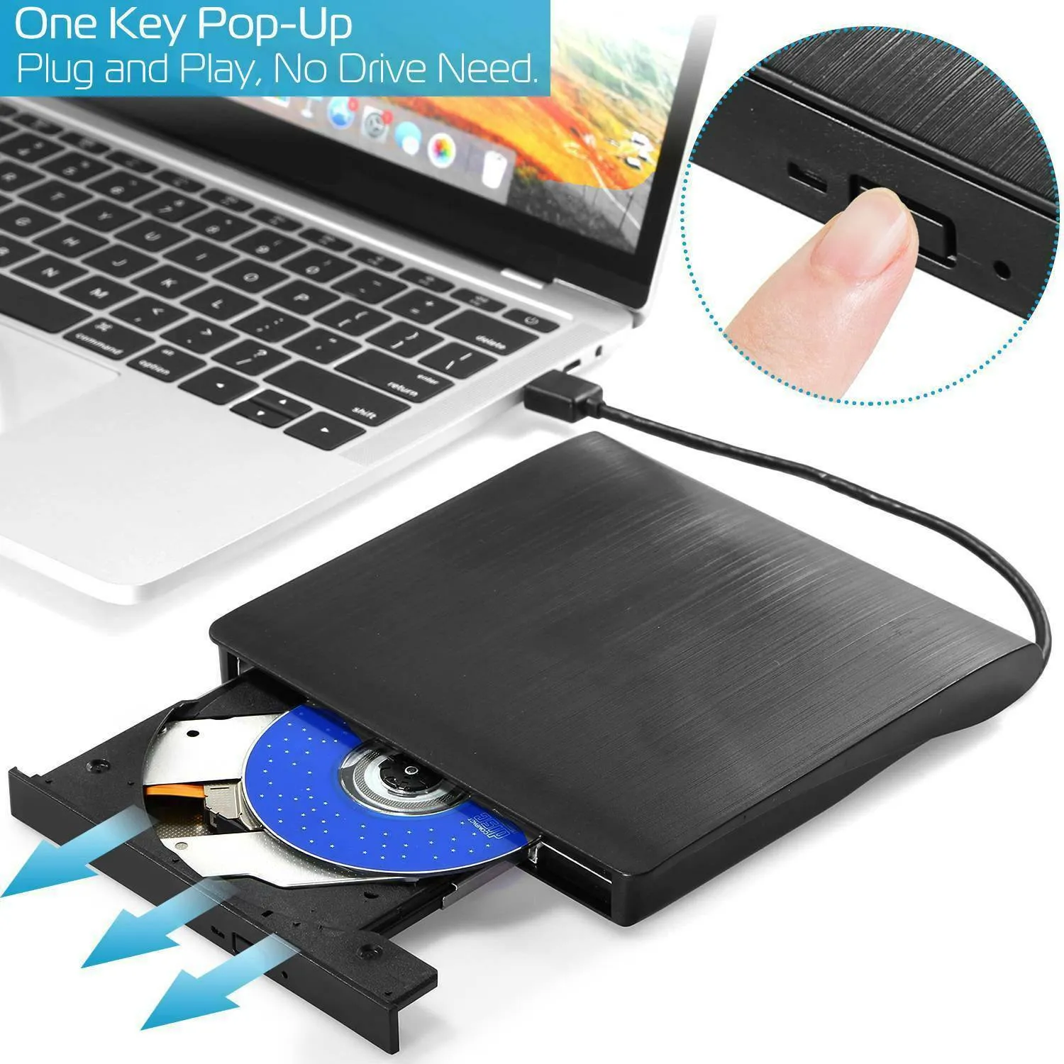 External CD DVD Drive USB 3.0 Slim