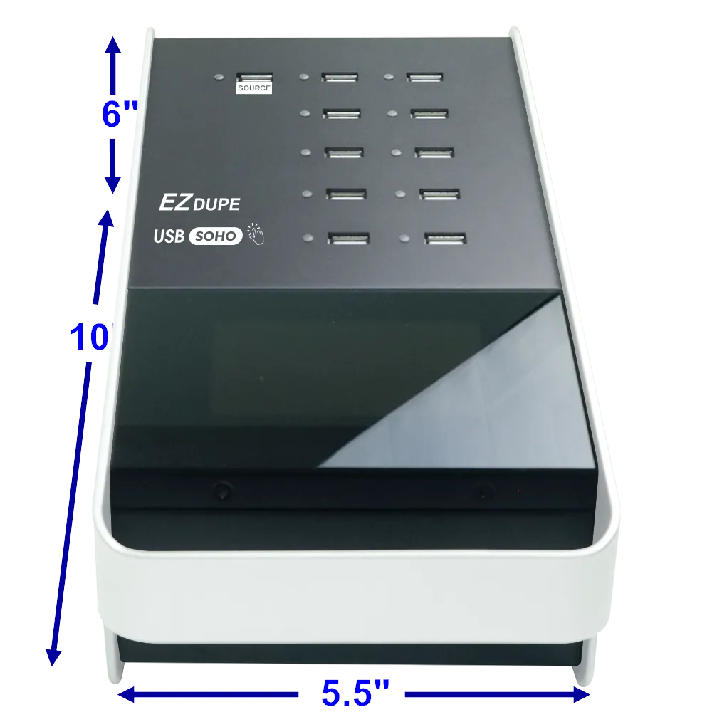 EZ DUPE 1 to 10 USB Duplicator - Multiple Flash Drive Mass Storage Memory Card Copier & Eraser (SOHO USB)