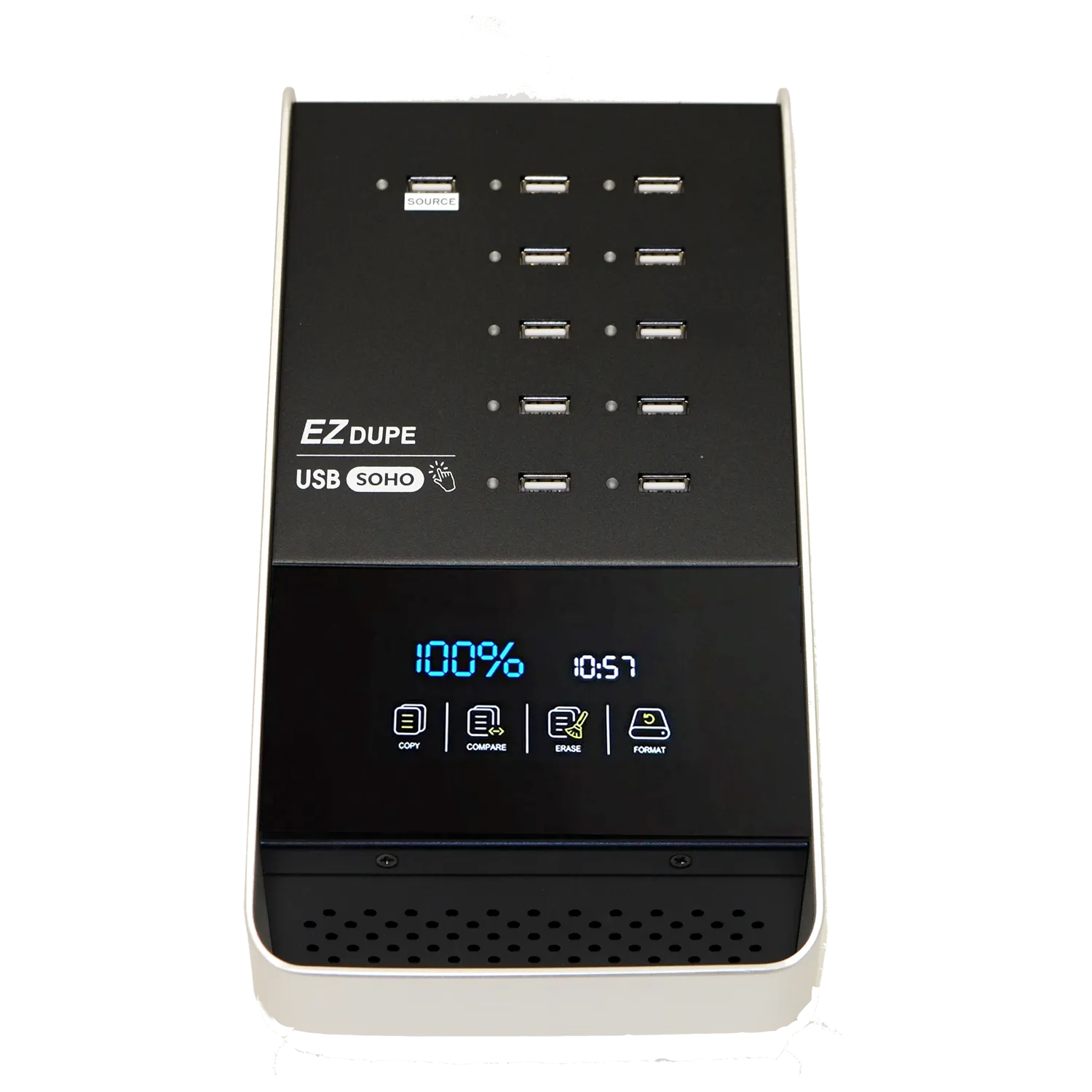 EZ DUPE 1 to 10 USB Duplicator - Multiple Flash Drive Mass Storage Memory Card Copier & Eraser (SOHO USB)