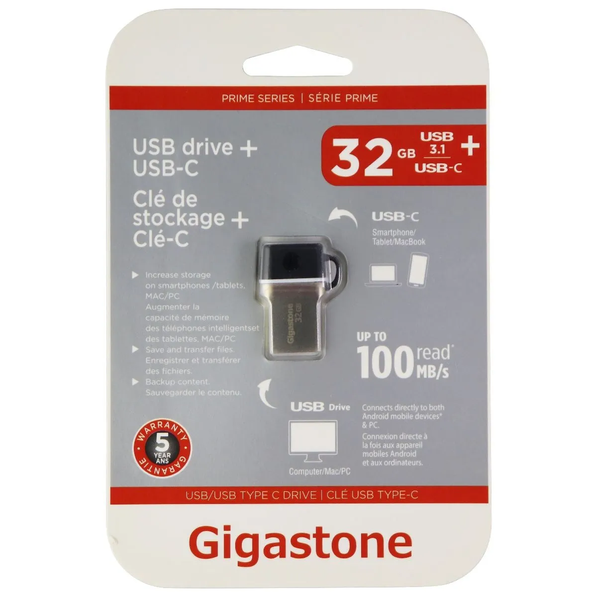 Gigastone (32GB) USB 3.1   USB-C (Type C) 100MB/s Flash Drive