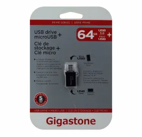 Gigastone OTG USB Drive Metal OTG 64GB USB 3.0 Flash Drive (GS-U364OTG-R)