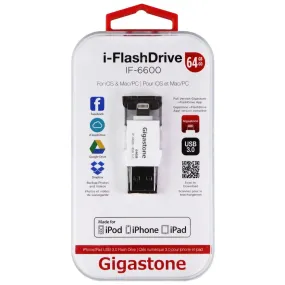 Gigastone USB Flash Drive for Apple iPhone & iPad - White (IF-6600)