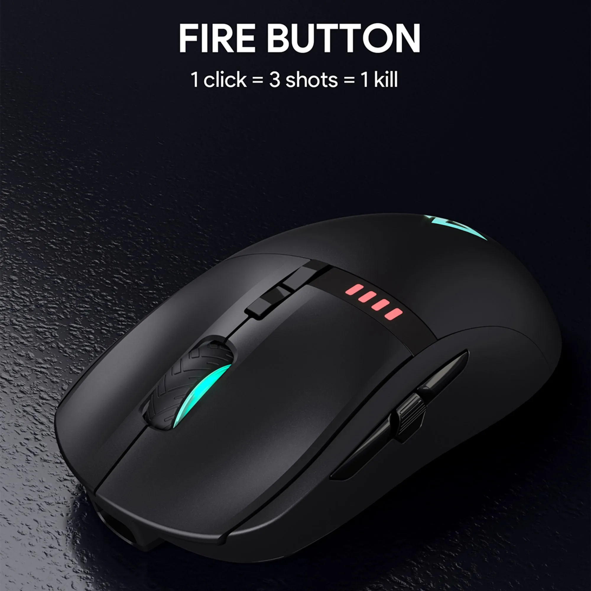 GM-F5 Knight RGB Gaming Mouse with 16000 DPI resolution - Wired   Wireless