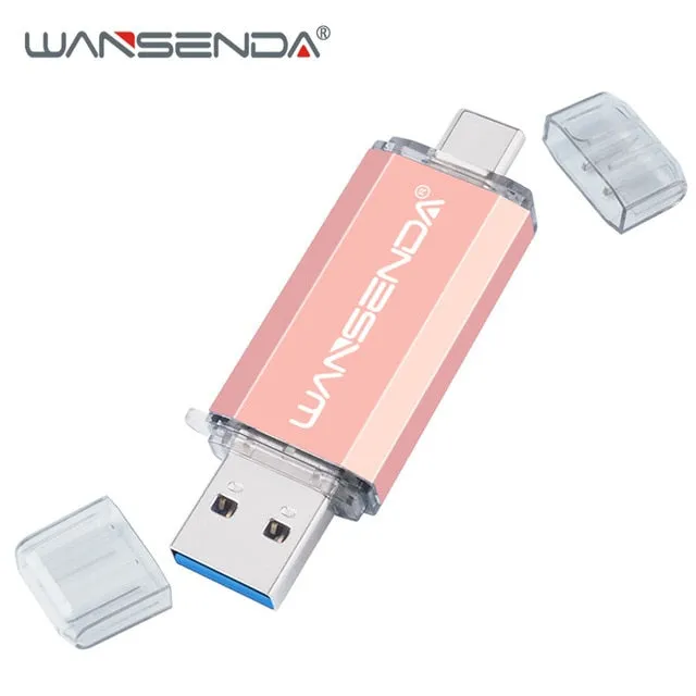 Hotsale WANSENDA OTG USB Flash Drive Type C Pen Drive 512GB 256GB 128GB 64GB 32GB 16GB USB Stick 3.0 Pendrive for Type-C Device