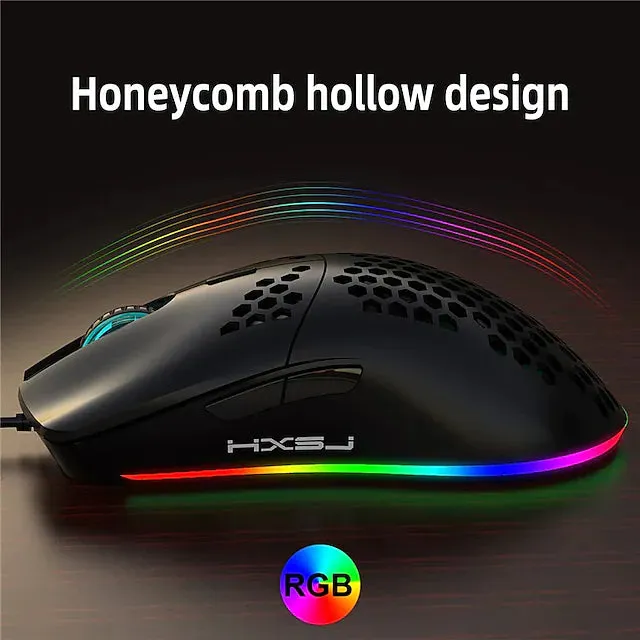 J900 Honeycomb Hollow Wired Gaming Mouse